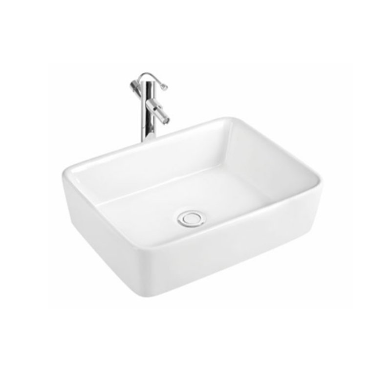BeProducts BBLRE4901 Bacha de baño rectangular 49cm sin agujero monocomando